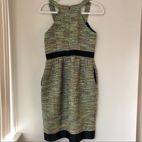 Shoshanna | Green Sheath Silk Blend Cocktail Dress - Picture 7 of 8